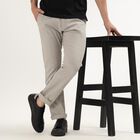Men's Cross Pocket Slim Fit Casual Trousers, Light Grey, small image number null