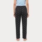 Women's Dark Grey Straight Fit Star Printed Pyjama, Dark Grey, small