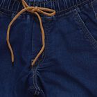Boys' Blue Regular Fit Stretchable Jeans, गहरा नीला, small