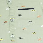 Infants Cotton Printed Shirt, Olive, small image number null