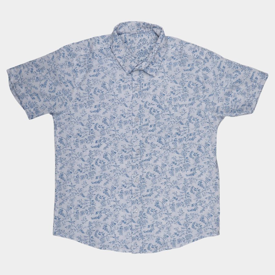 Boys Light Blue Cotton Classic Casual Shirt, Light Blue, large