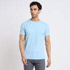 Men's Round Neck Half Sleeves T-Shirt, Sky Blue, small image number null