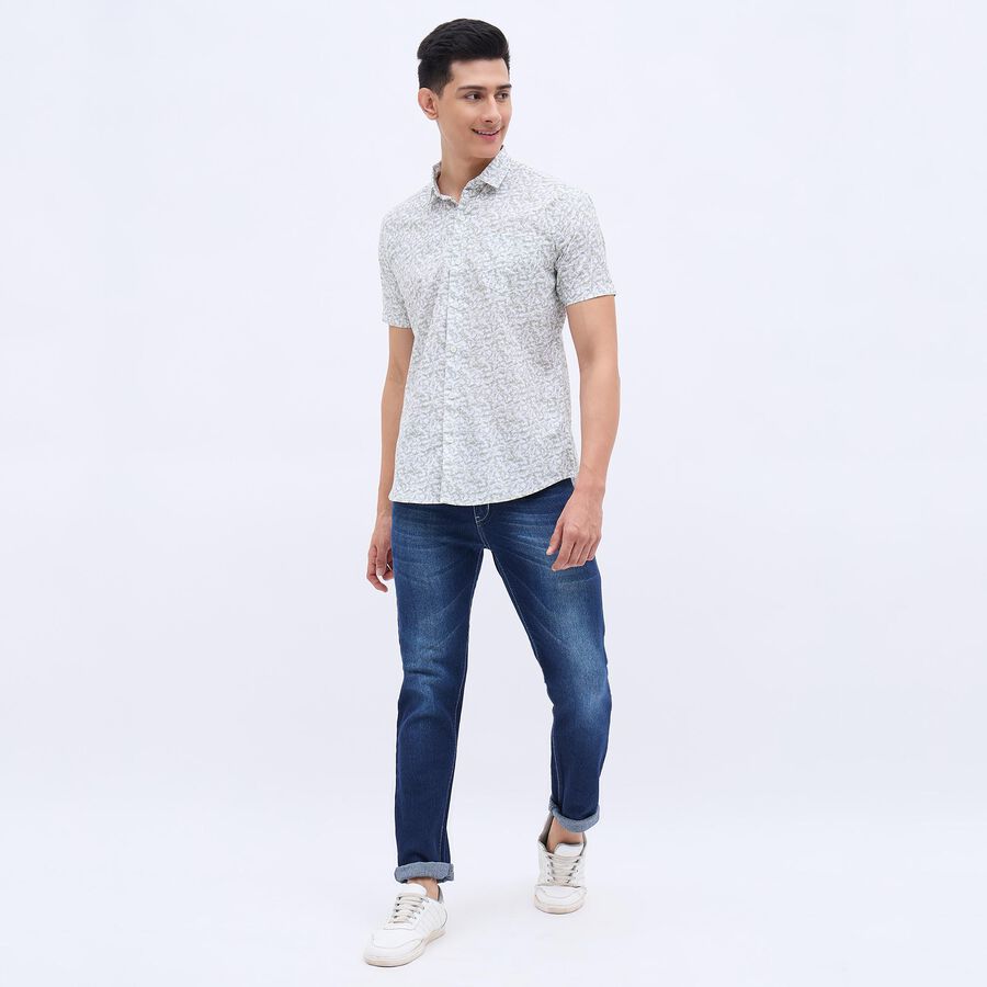Men's Light Sage Green Regular Collar Casual Shirt, Light Green, large image number null
