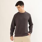 Men's Dark Charcoal Crew Neck Casual Sweatshirt, Purple, small image number null