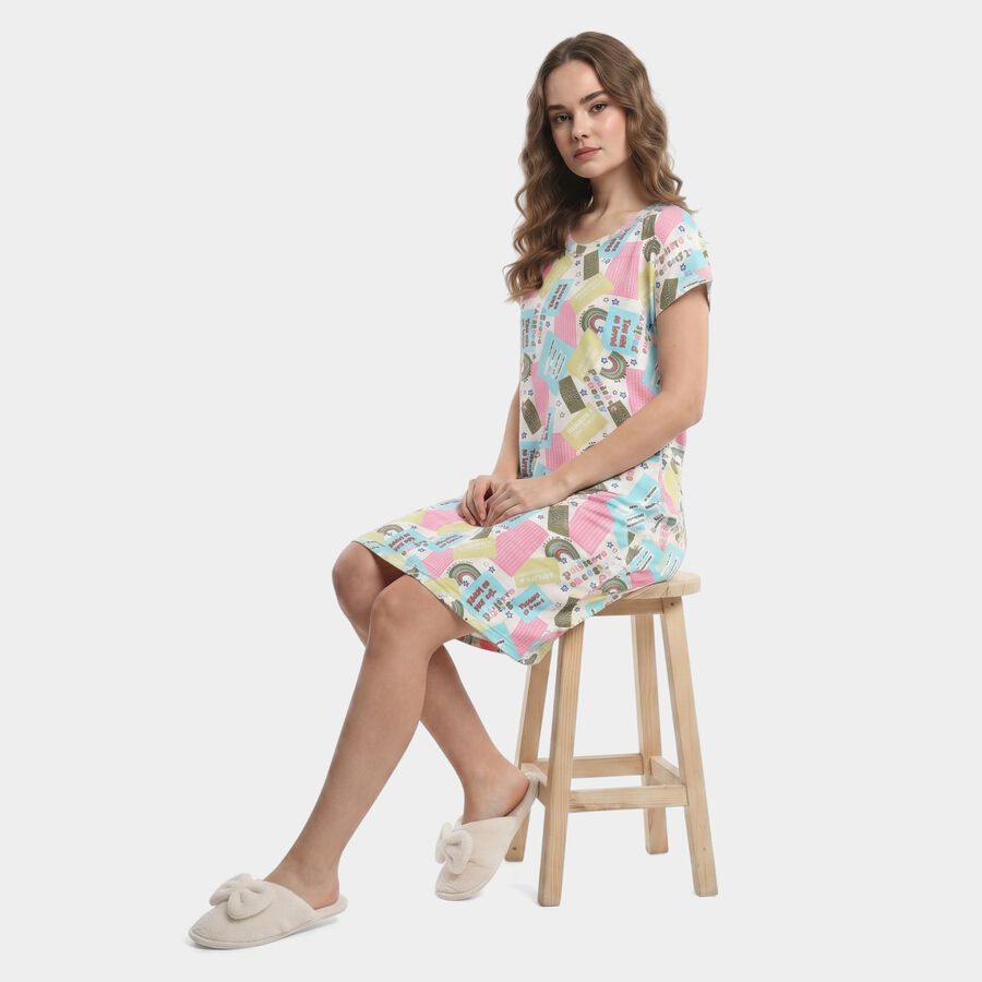 Women's White Nighty, सफ़ेद, large