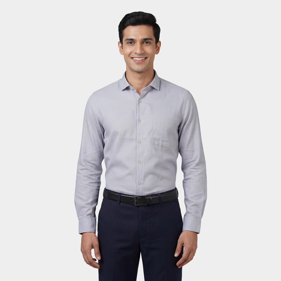 Men's Formal Shirt, हल्का ग्रे, large