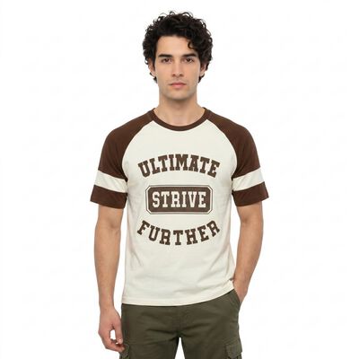 Men's Brown Round Neck Regular T-Shirt