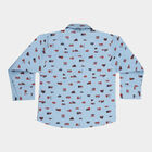 Infants Cotton Printed Casual Shirt, Mid Blue, small image number null