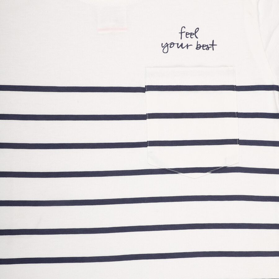 Boys Rich Eggshell White Crew Neck Casual T-Shirt, Off White, large image number null