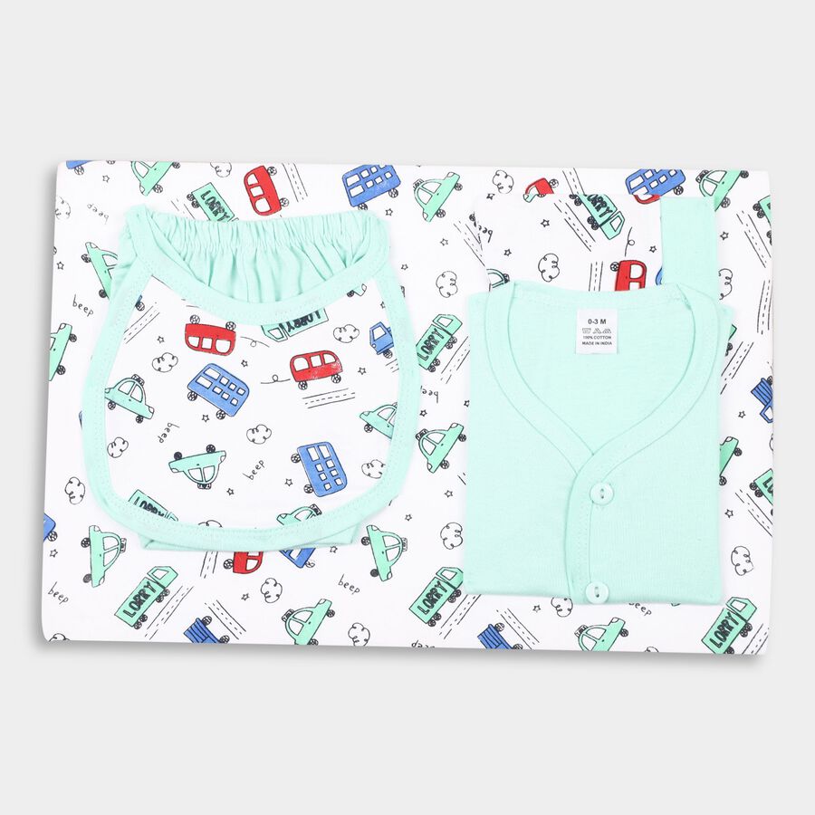 Infant's Cotton Gift Set, Light Green, large image number null