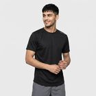 Men's Black Round Neck Regular Drifit T-Shirt, काला, small