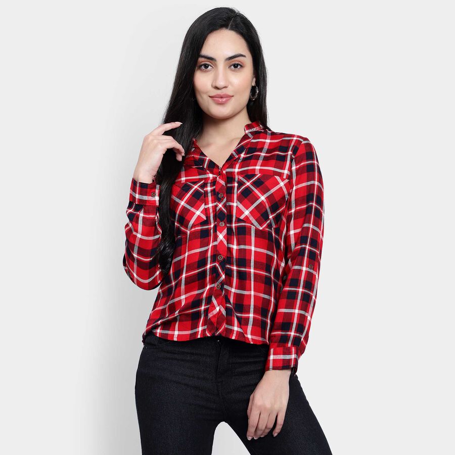 Checks Shirt, Red, large image number null
