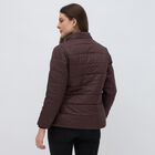 Women's Maroon High Neck Casual Jacket, वाइन, small image number null