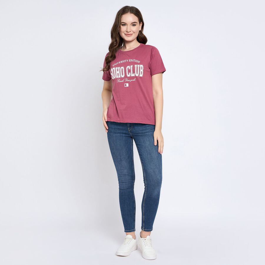 Ladies' Round Neck T-Shirt, Purple, large image number null
