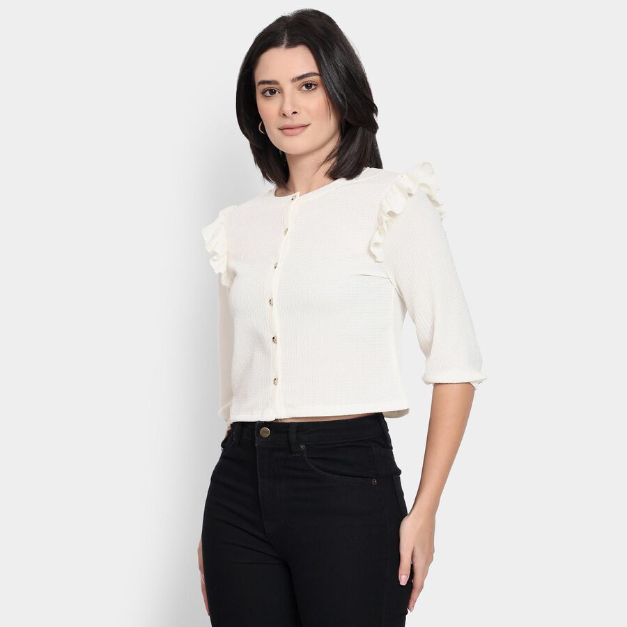 Ladies'  Crop  Top, Off White, large image number null