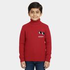 Boys Rich Crimson Red Turtleneck Casual Pullover, मरून, small image number null