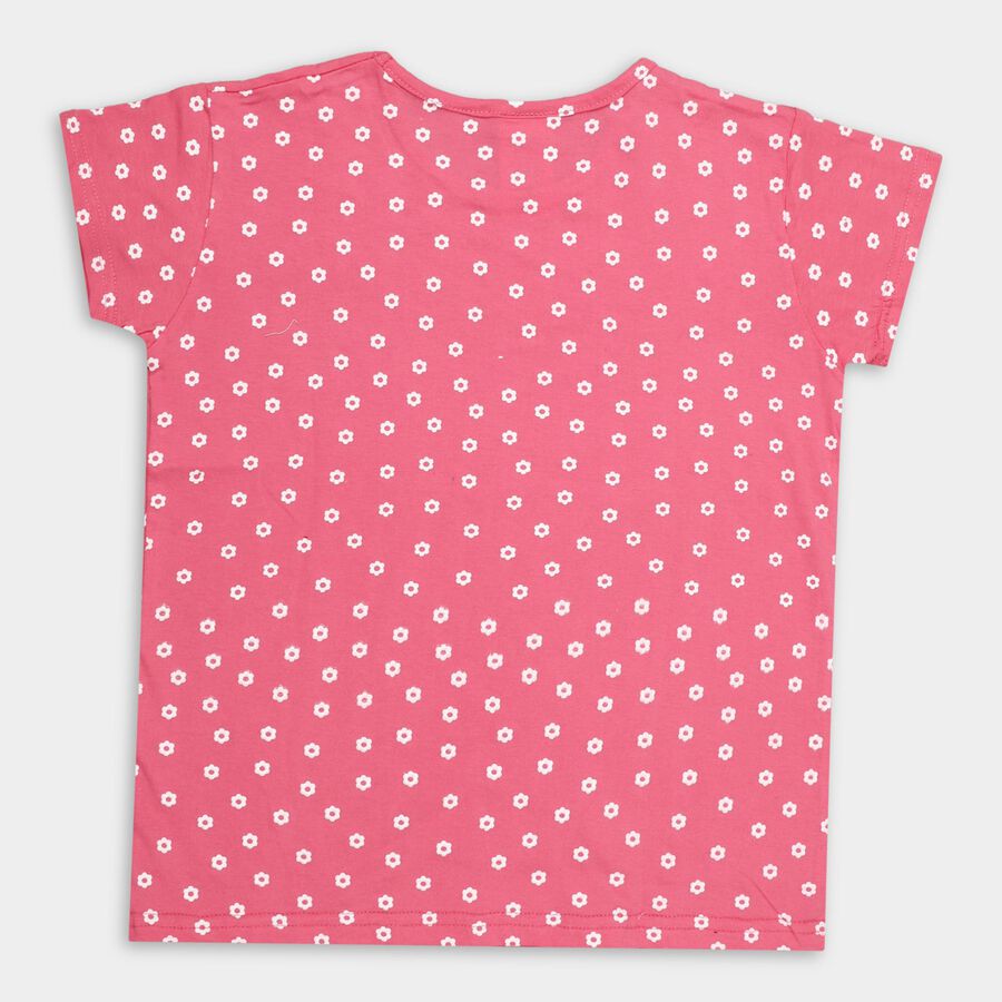 Girls' 100% Cotton T-Shirt , गुलाबी, large image number null