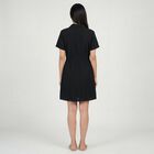 Women's Black High Neck Ribbed Bodycon Dress, Black, small