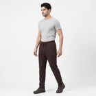 Men's Brown Slim Fit Track Pants, भूरा, small