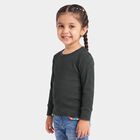Girls' Charcoal Long Sleeve Thermal, चारकोल, small