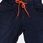 Boys' Dark Navy Regular Fit Elastic Waist Jeans, Dark Blue, small image number null