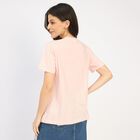 Ladies' 100% Cotton Round Neck T-Shirt, हल्का गुलाबी, small