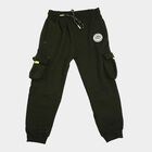 Boys' Olive Green Jogger Dinosaur Badge Cargo Pyjama, Olive, small