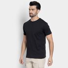 Men's 100% Cotton Round Neck Half Sleeves T-Shirt , Black, small image number null