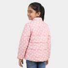 Girls' Pink Stand Collar Puffer Jacket, Pink, small