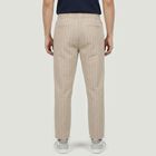 Men's Grey Slim Fit Casual Trousers, हल्का ग्रे, small