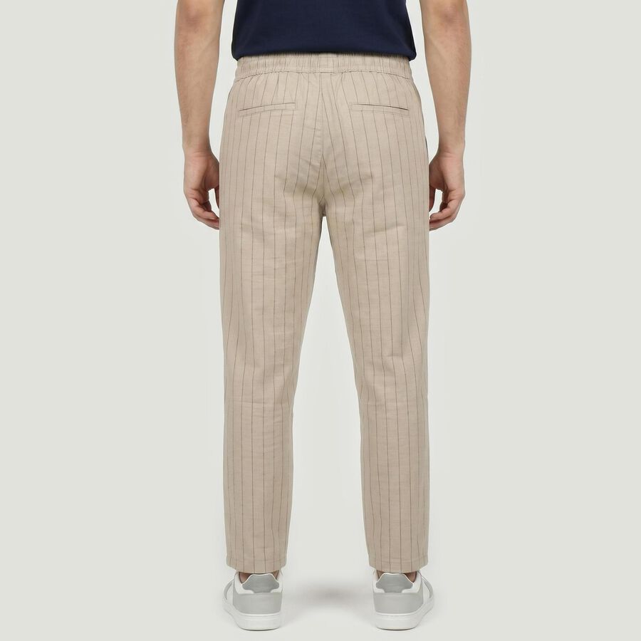 Men's Grey Slim Fit Casual Trousers, हल्का ग्रे, large