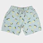 Boys' Light Blue Printed Elastic Waist Bermuda Shorts, Light Green, small image number null