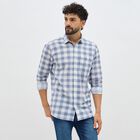 Men's 100% Cotton Casual Shirt, Mid Blue, small image number null