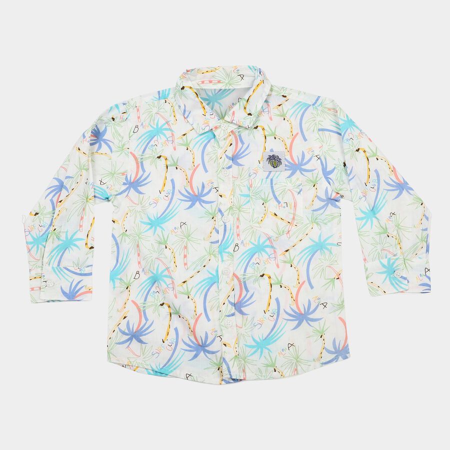 Infants Light Blue Cotton Collar Shirt, Light Blue, large
