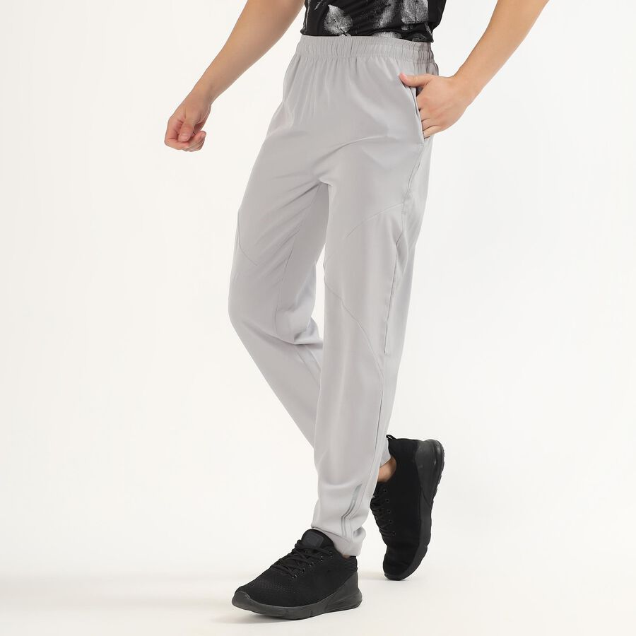 Men's Light Ash Grey Regular Fit Diagonal Seam Track Pants, Light Grey, large image number null