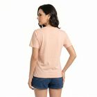 Women's Light Pink Round Neck Regular T-Shirt, Light Pink, small