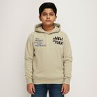 Boys Muted Olive Green Hooded Neck Casual Sweatshirt, ओलिव, small image number null