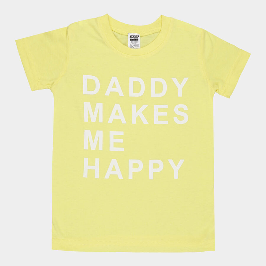 Boys Round Neck T-Shirt, Yellow, large image number null