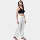 Women's Off White Wide-Leg Striped Palazzos, Off White, small