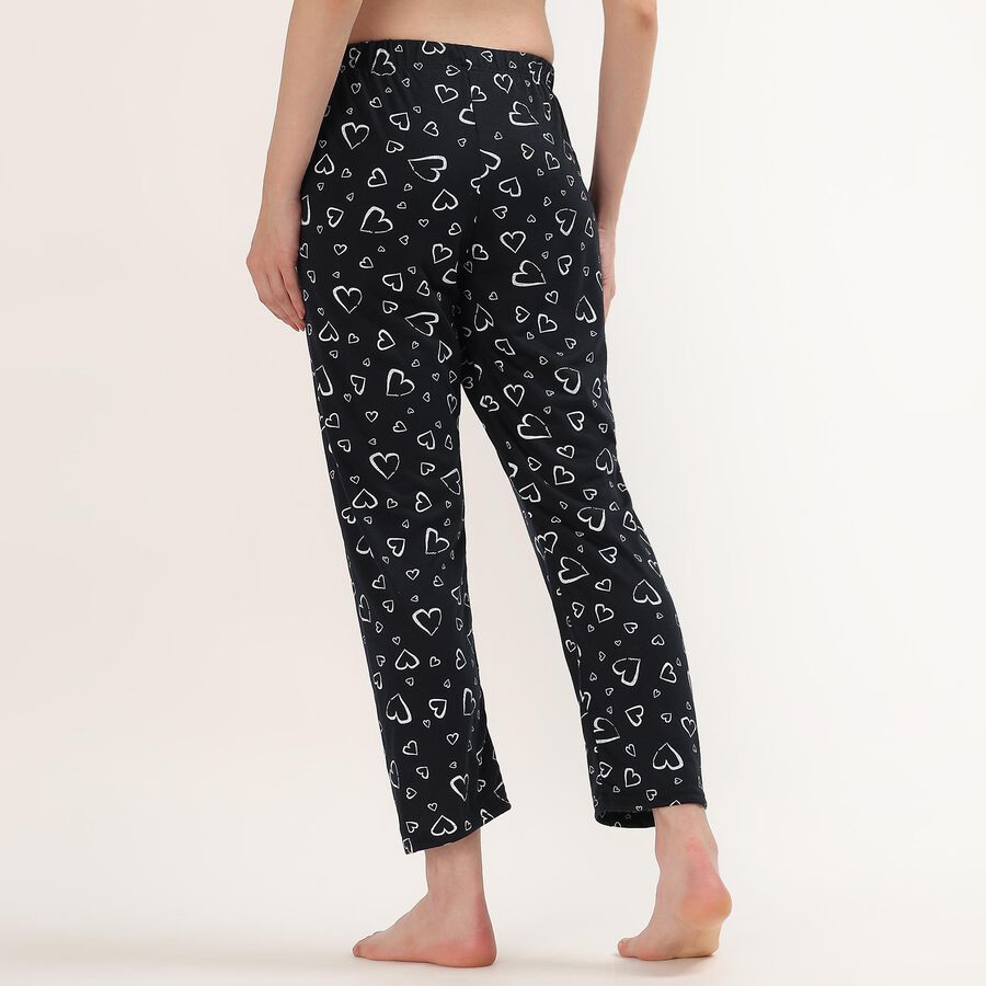 Women's Black Regular Fit Solid Pyjama, काला, large