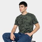 Men's Olive Green Round Neck Regular T-Shirt, हल्का हरा, small