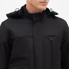 Men's Jet Black High Neck Hooded Casual Jacket, काला, small image number null