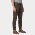 Men's Dark Grey Slim Fit Casual Trousers, गहरा ग्रे, small