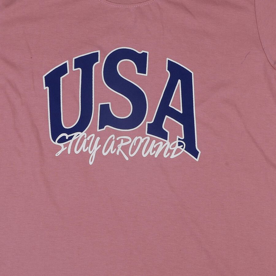 Boys' Half Sleeves T-Shirt, Pink, large