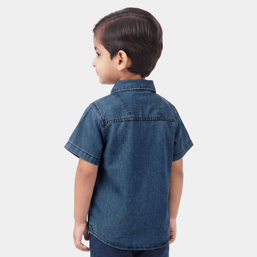 Boys' Blue Casual Shirt, Light Blue, large