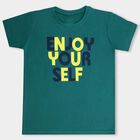 Boys' Half Sleeves T-Shirt , गहरा हरा, small image number null
