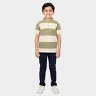 Boys Green Round Neck Casual Boys T-Shirt, हल्का हरा, small