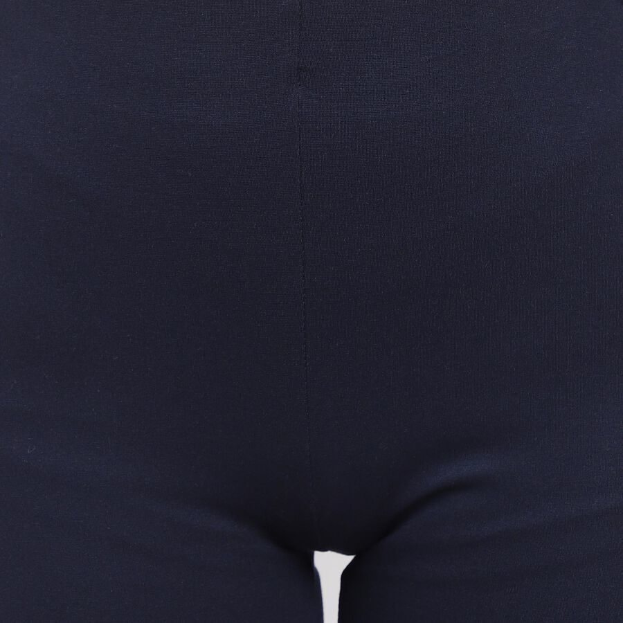 Solid High Rise Skinny Trousers, Navy Blue, large image number null