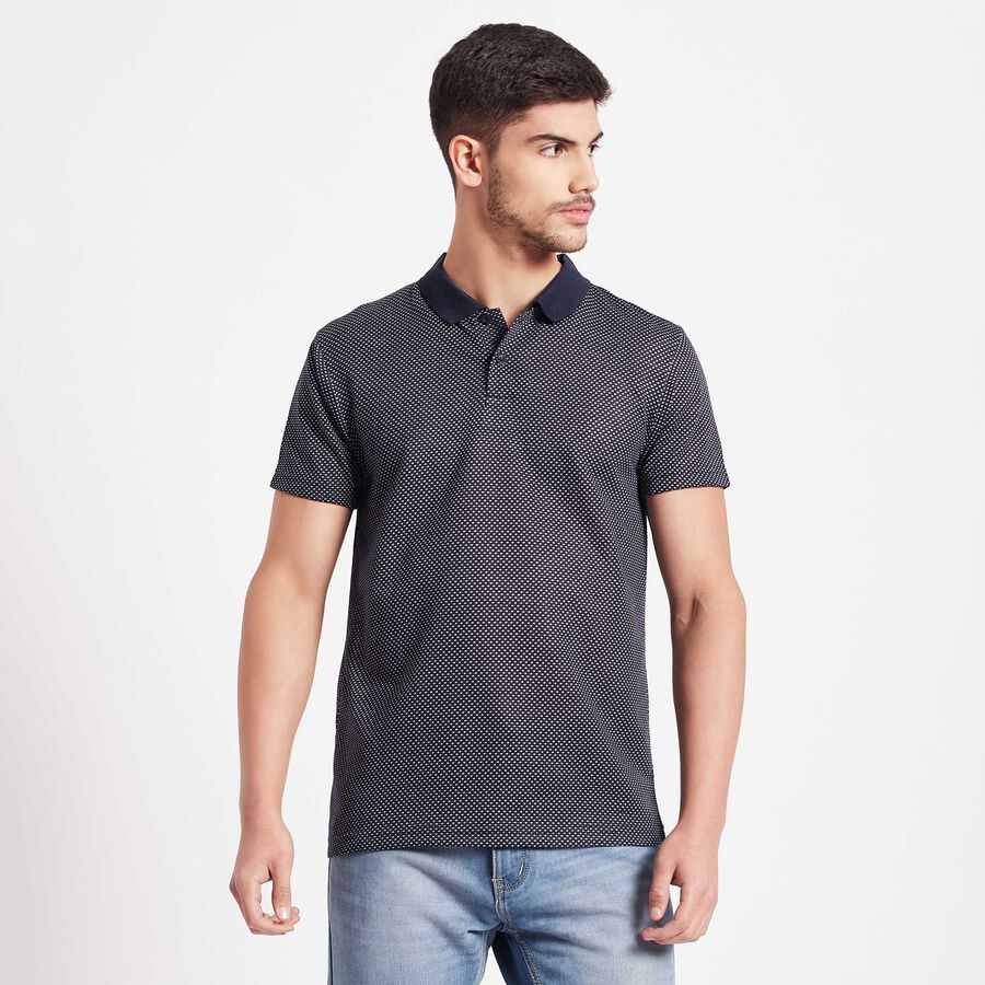 Solid Polo Shirt, Navy Blue, large image number null