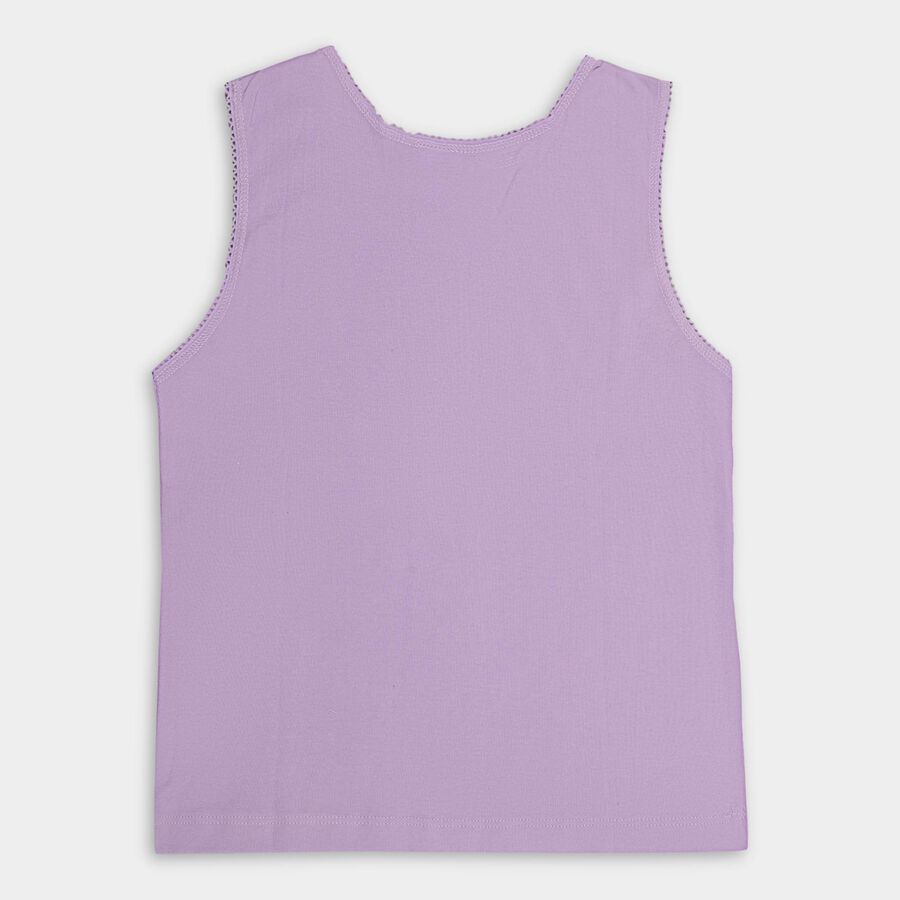 Girls' 100% Cotton Vest , Lilac, large image number null